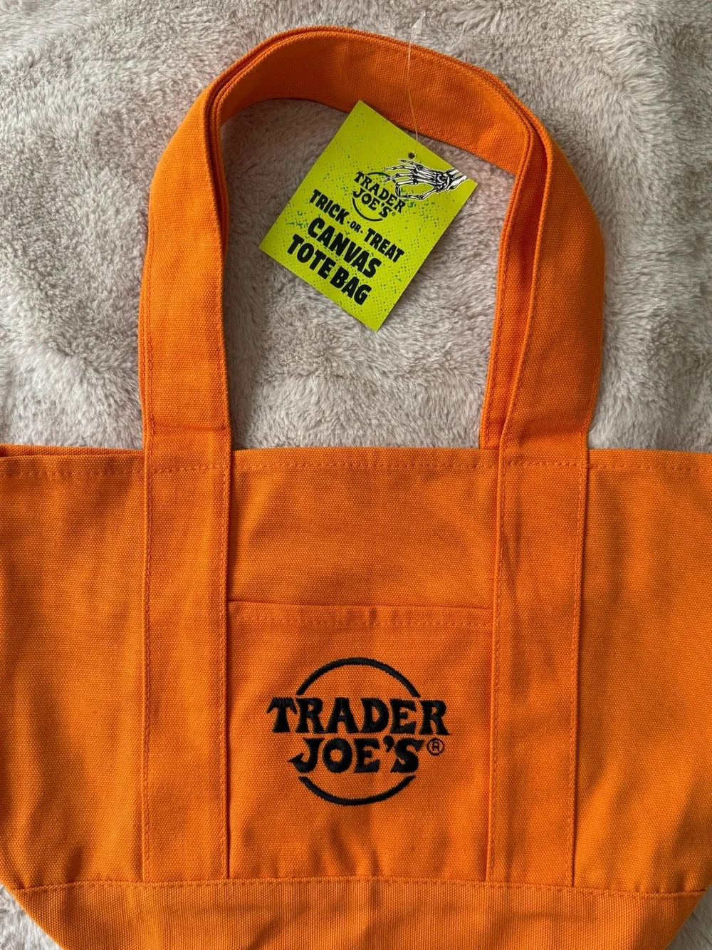 NWT Trader Joe’s Trick-or-Treat Mini Canvas Tote 🎃 {Orange}